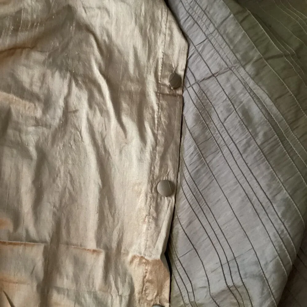 NWT THOMASVILLE AWAKENINGS KATE TAUPE SHANTUNG REVERSIBLE KING DUVET 4 EU SHAMS